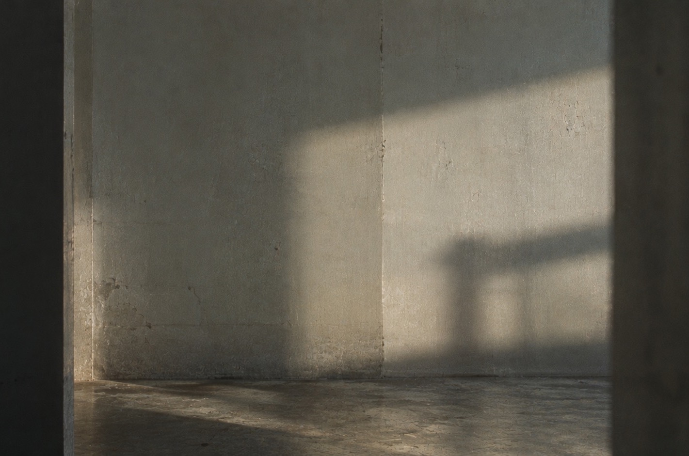 Image d'inspiration — A mi-voix : une ombre sur un mur, traversée de lumière